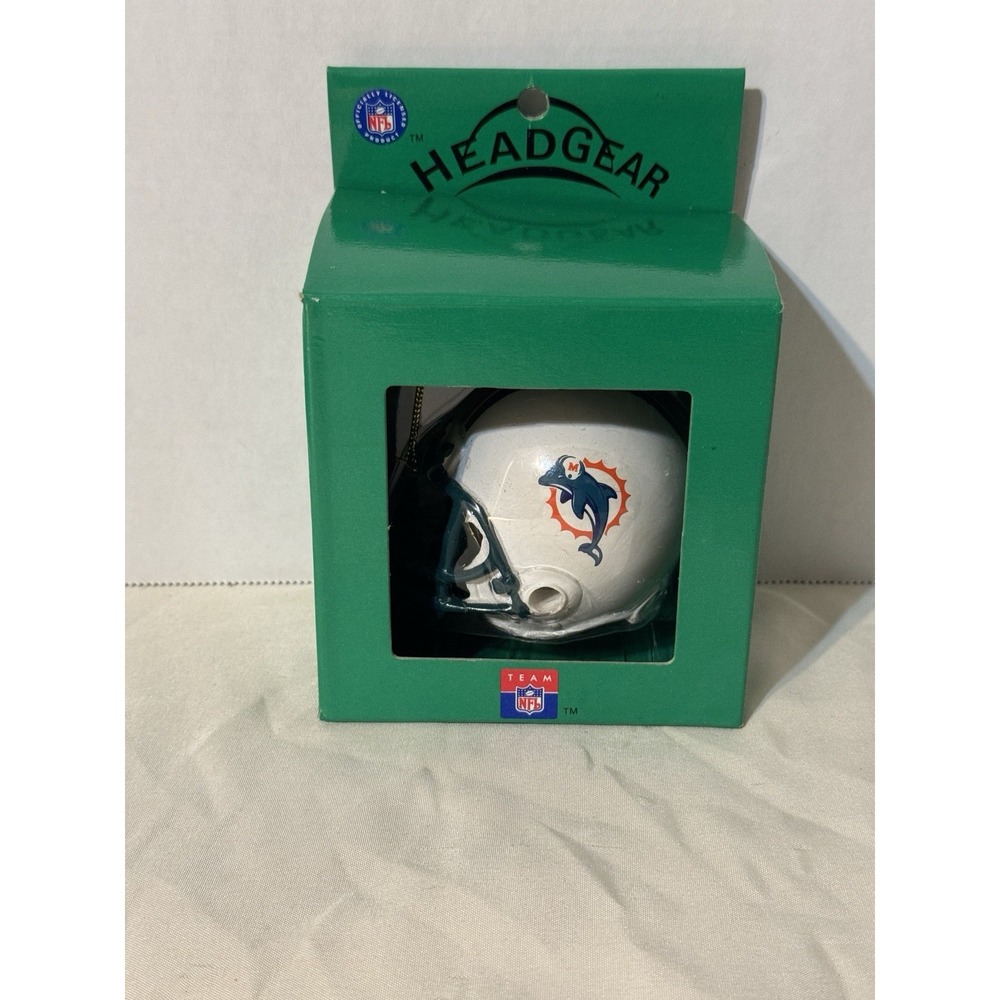 Miami Dolphins NFL Headgear Mini Helmet Ornament NIB Vintage Triatic Football